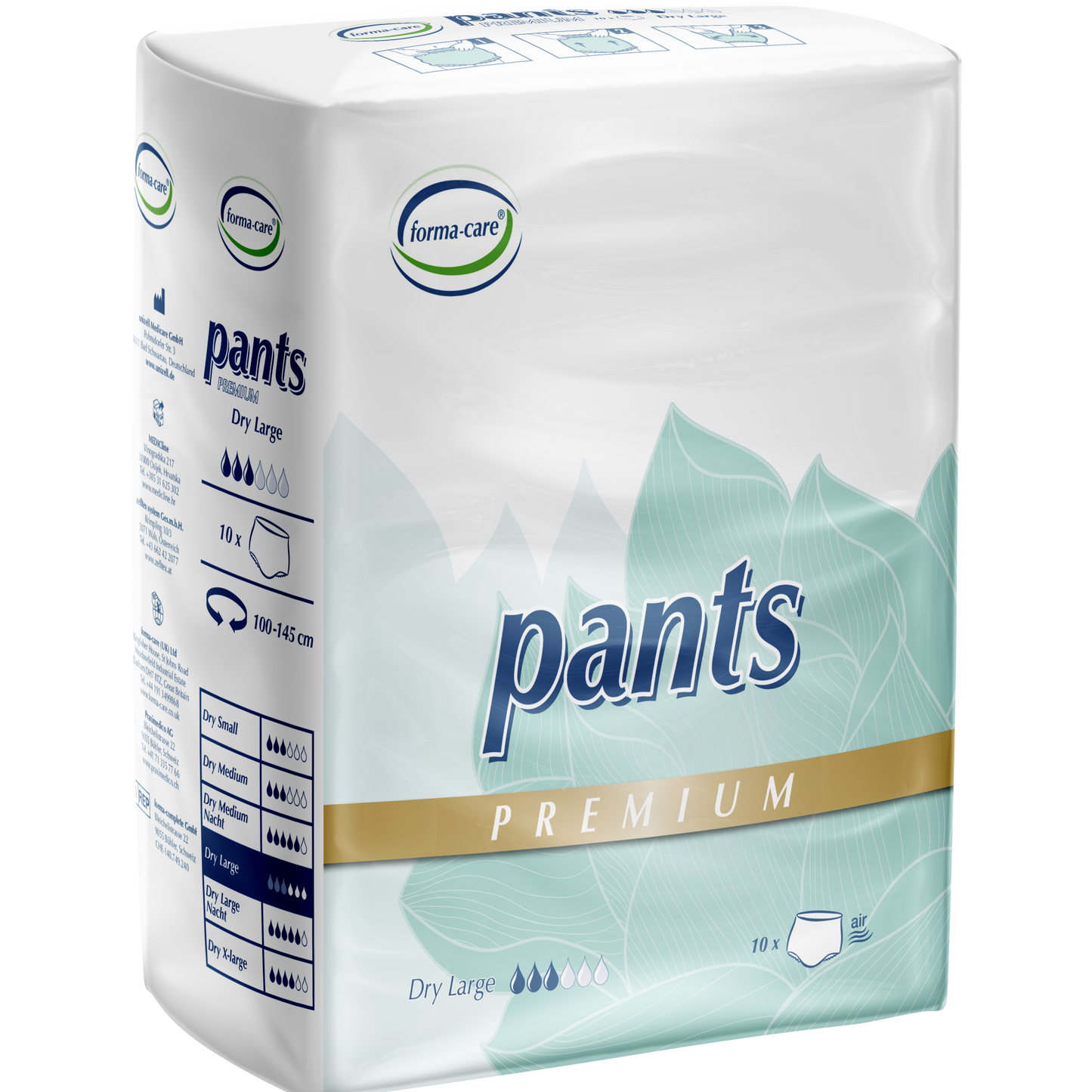 Forma-Care Pants Premium Dry Large - 10 Pack