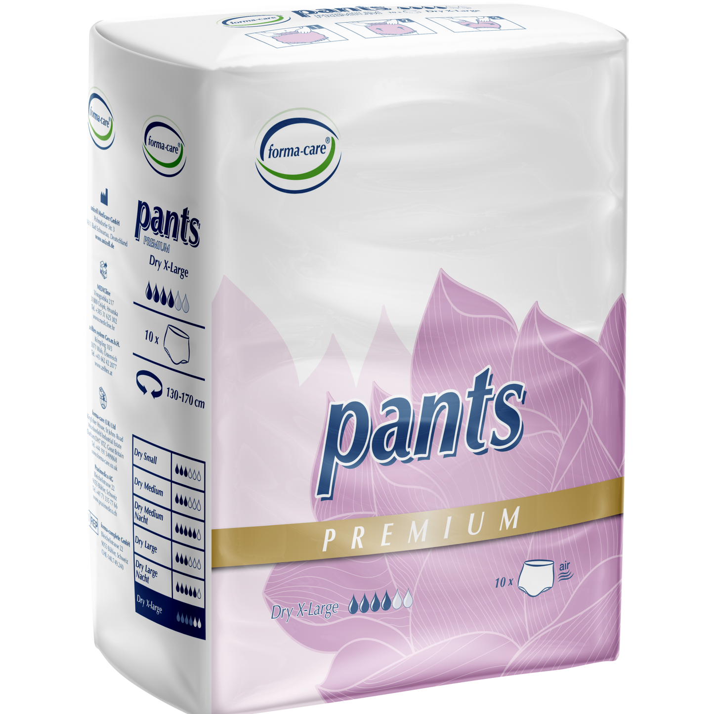 Forma-Care Pants Premium Dry Extra Large - 10 Pack