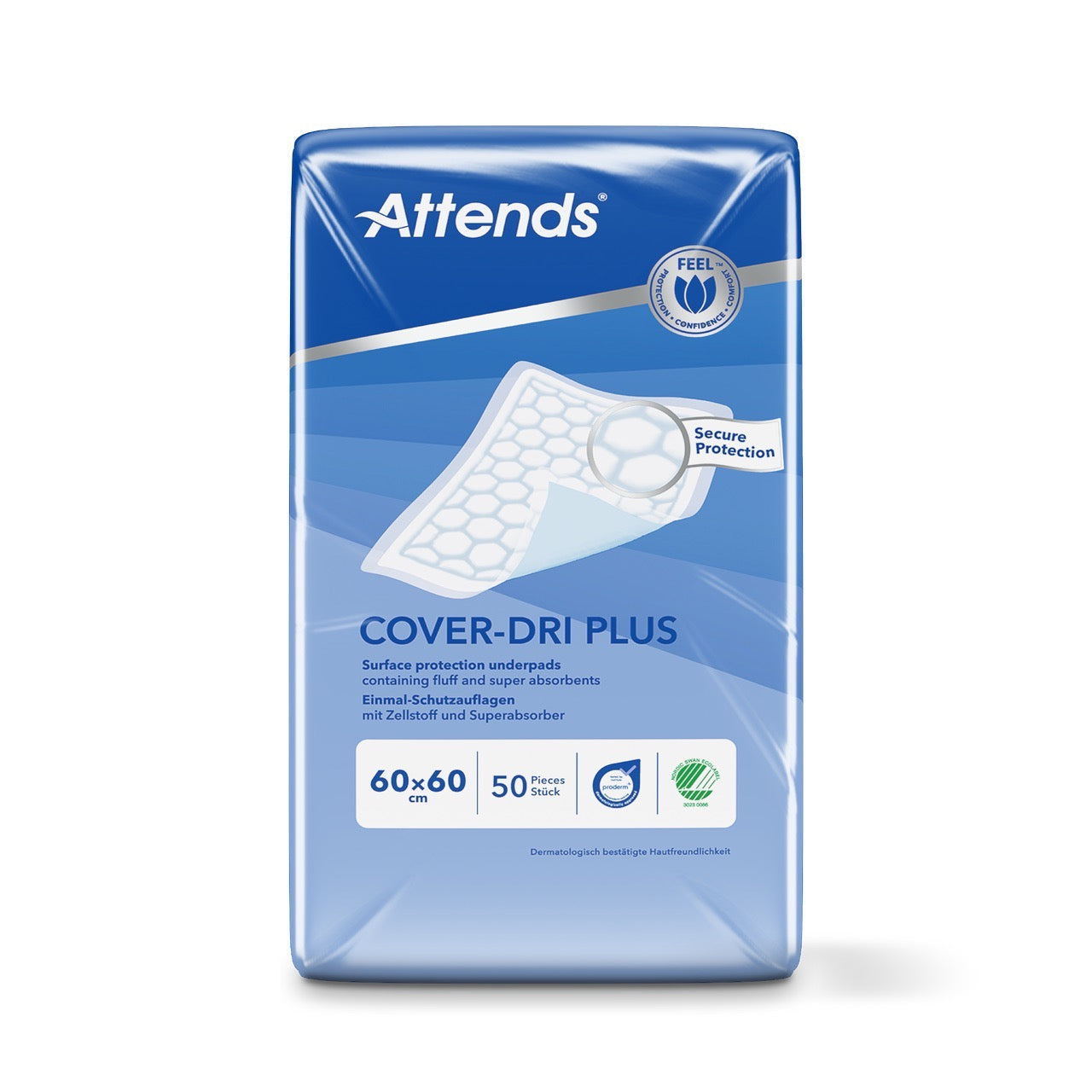 Attends Cover-Dri PLUS 60 x 60 cm Disposable Bed Pads - 50 pack