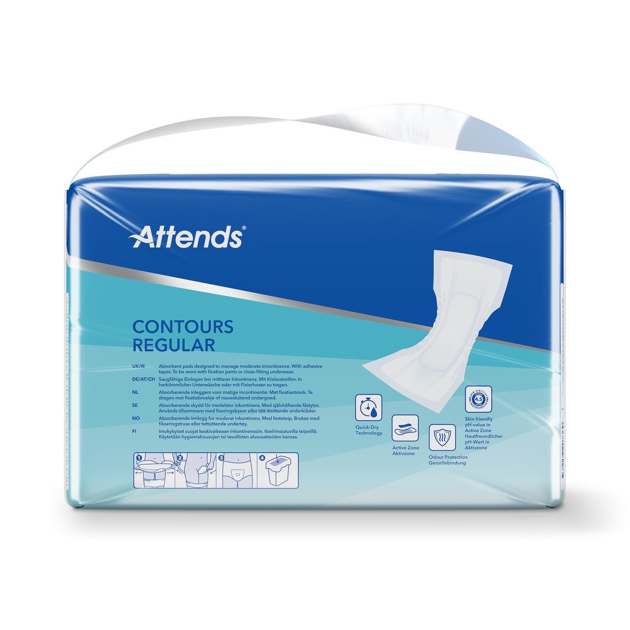 Attends Contours Regular 5, Body Shaped Pads - Pack of 42