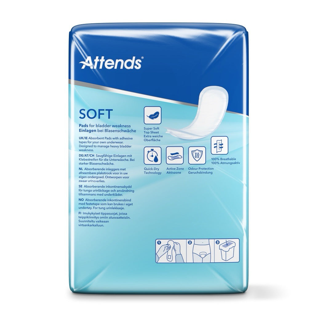 Attends Soft 7 Unisex Incontinence Pads - 34 Pack