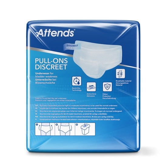 Attends Discreet Pull - Ons Discreet Underwear 3L Large - Pack of 10 - Discount Medical