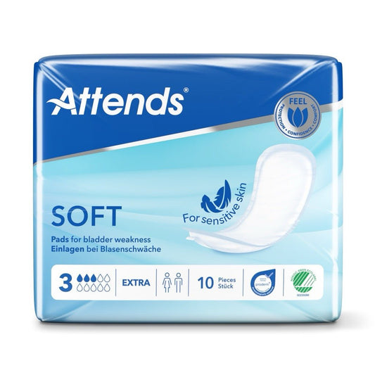Attends Soft 3 Extra Unisex Incontinence Pads - 10 Pack - Discount Medical
