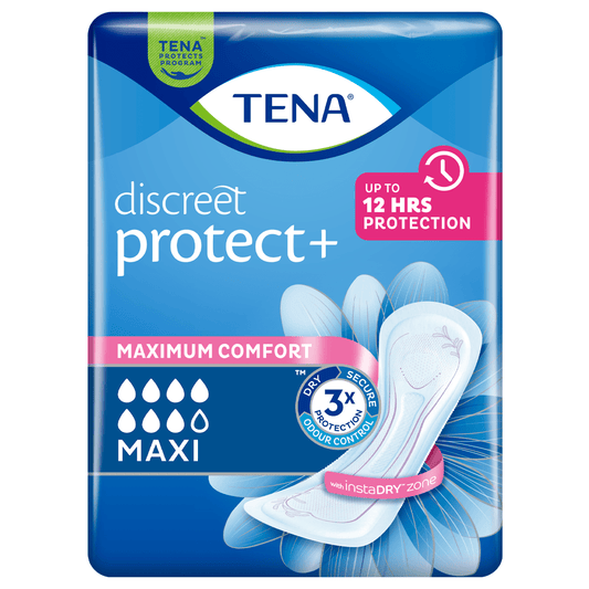 TENA Lady Discreet Protect + Maxi Incontinence Pads - 6 Pack - Discount Medical
