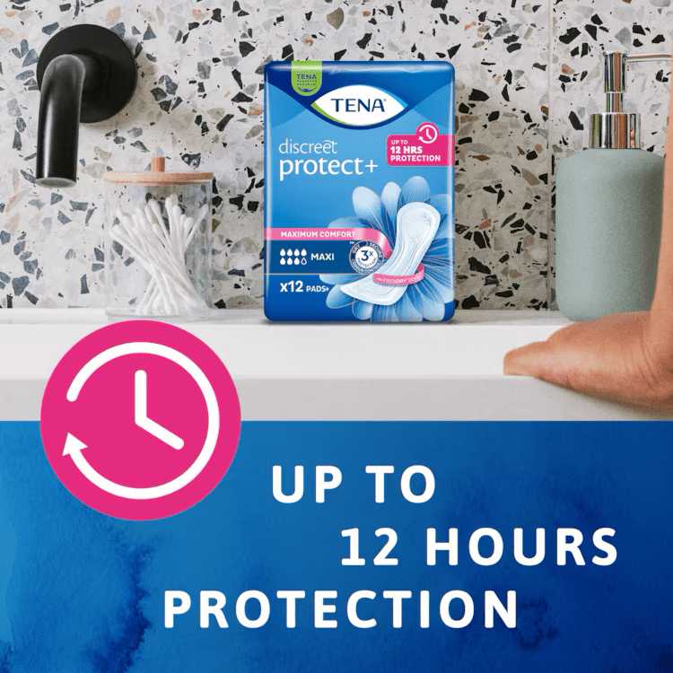 TENA Lady Discreet Protect + Maxi Incontinence Pads - 6 Pack - Discount Medical