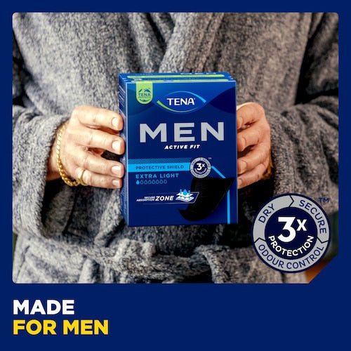 TENA Men Active Fit Protective Shield Extra Light - 14 Pack - Discount Medical