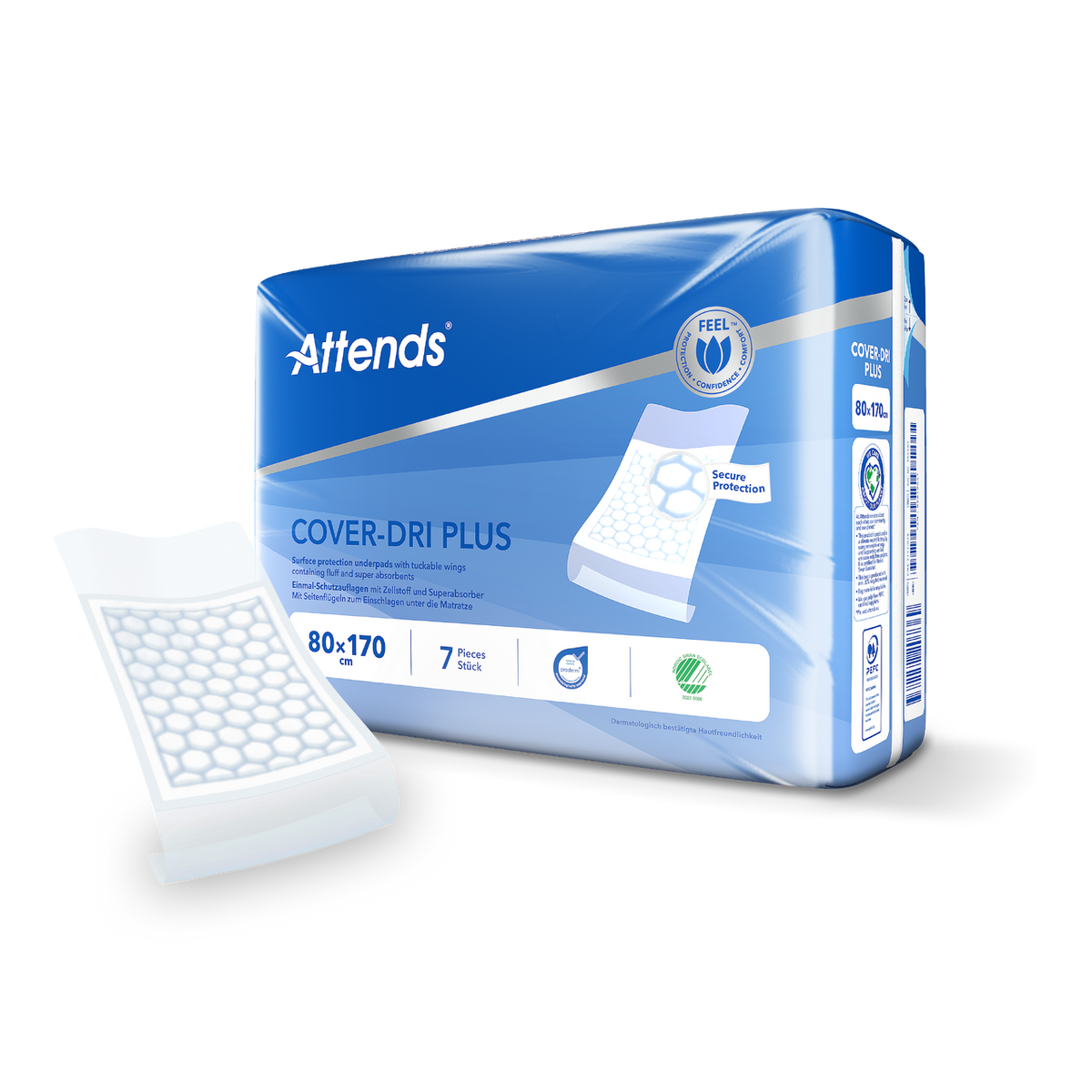 Attends Cover-Dri Plus 80 x 170cm (1783ml) Pack of 7