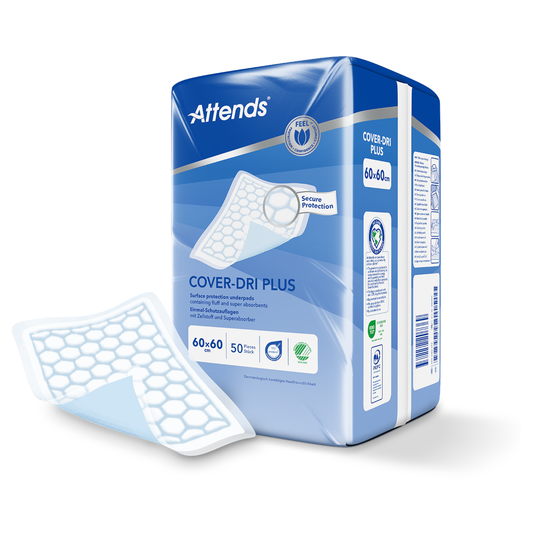 Attends Cover-Dri PLUS 60 x 60 cm Disposable Bed Pads - 50 pack
