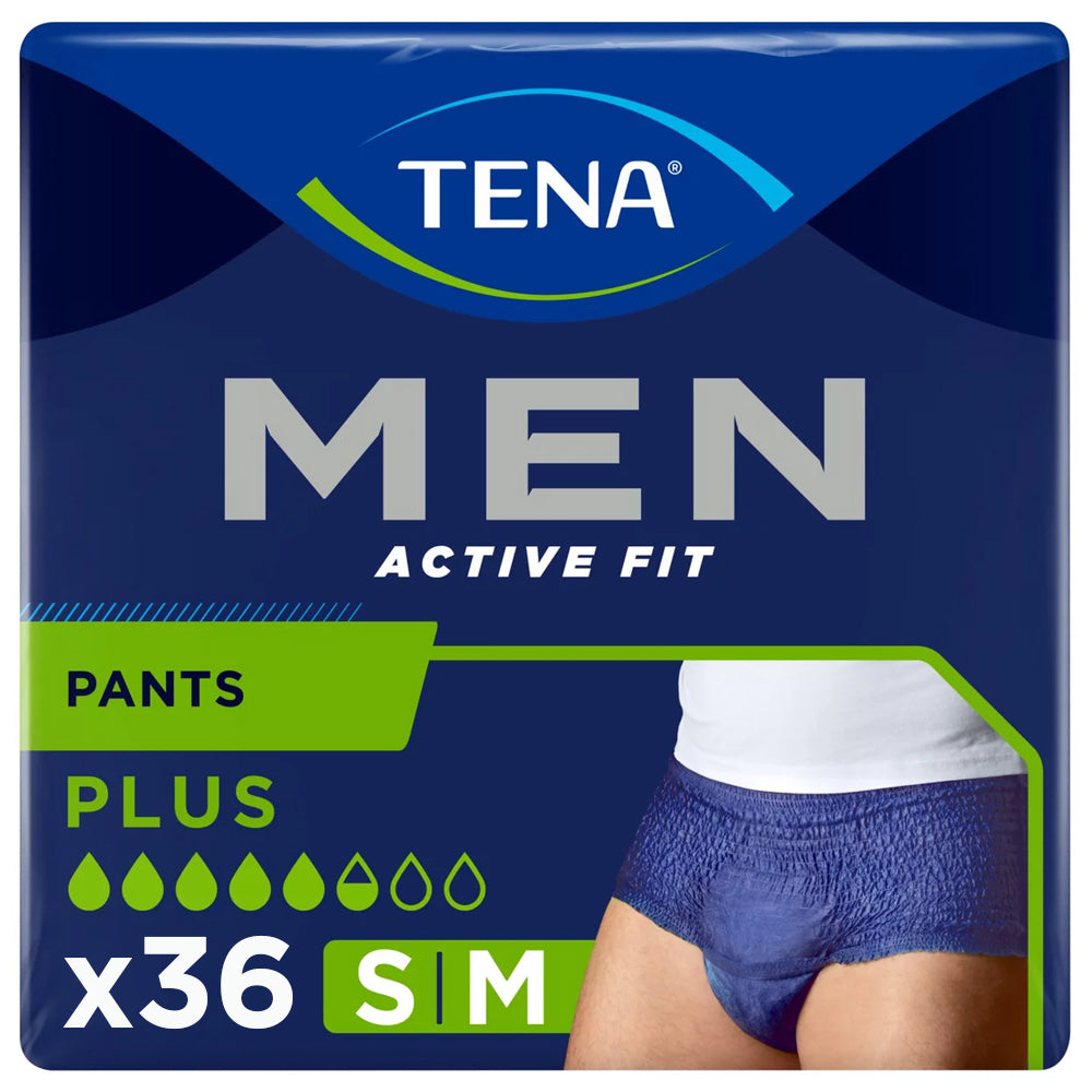 TENA Men Active Fit Pants Plus S/M (1010ml) 4 Packs of 9