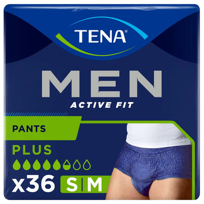 TENA Men Active Fit Pants Plus S/M (1010ml) 4 Packs of 9