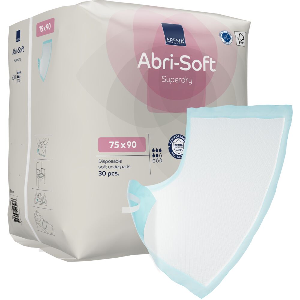 ABENA Abri-Soft Superdry Underpad 75 x 90cm (1800ml) 30 Pack - Discount Medical