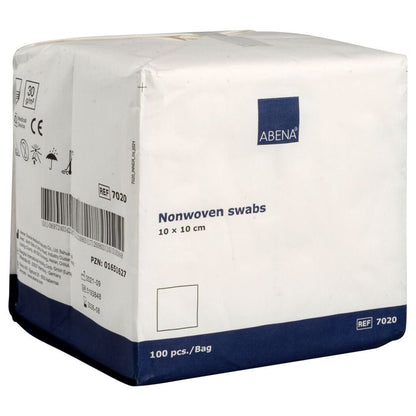 ABENA Gauze Pads, Non-Woven Compress 10x10cm - Pack of 100 - Discount Medical