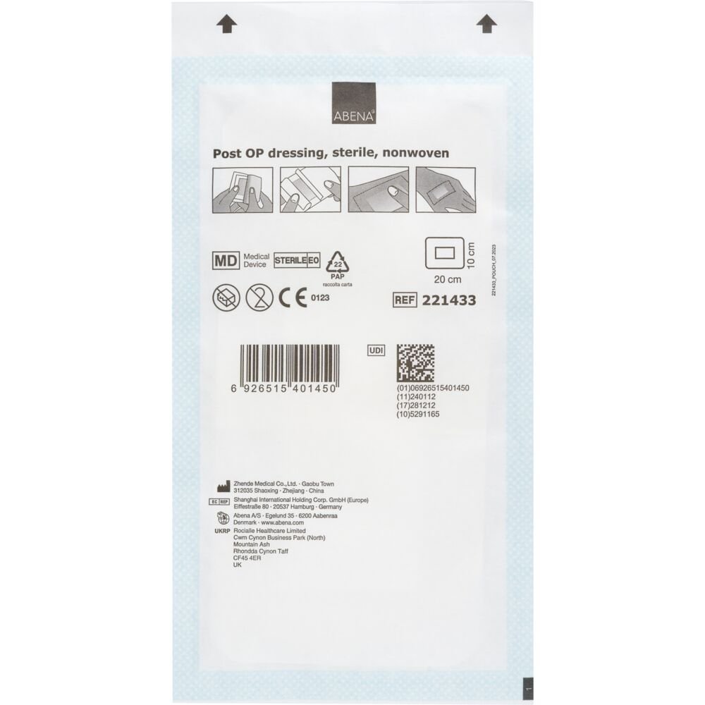 ABENA Post-OP Dressing, Sterile Latex-Free 10x20cm - Pack of 40 - Discount Medical