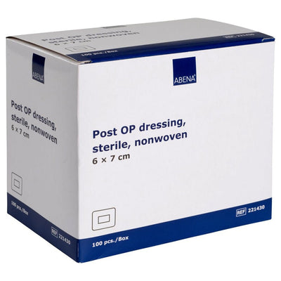 ABENA Post-OP Dressing, Sterile Latex-Free 6x7cm - Pack of 100