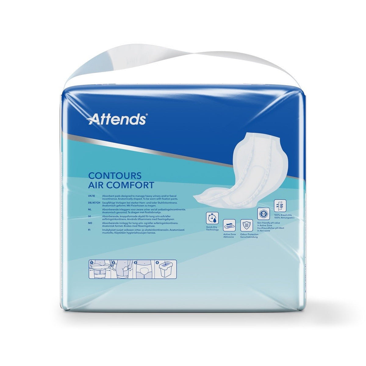 Attends Contours Air Comfort 10, Large Shaped Pads - Pack of 21 - Discount Medical
