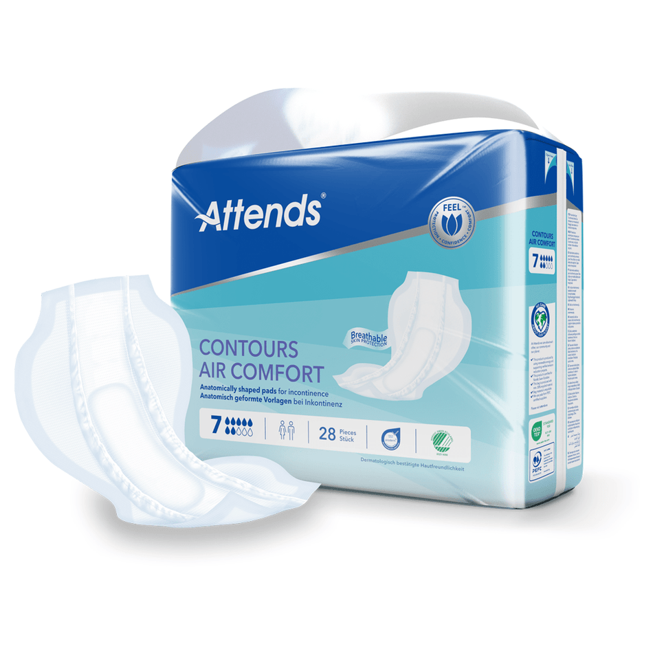 Attends Contours Air Comfort 7, Large Shaped Pads - Pack of 28 - Discount Medical