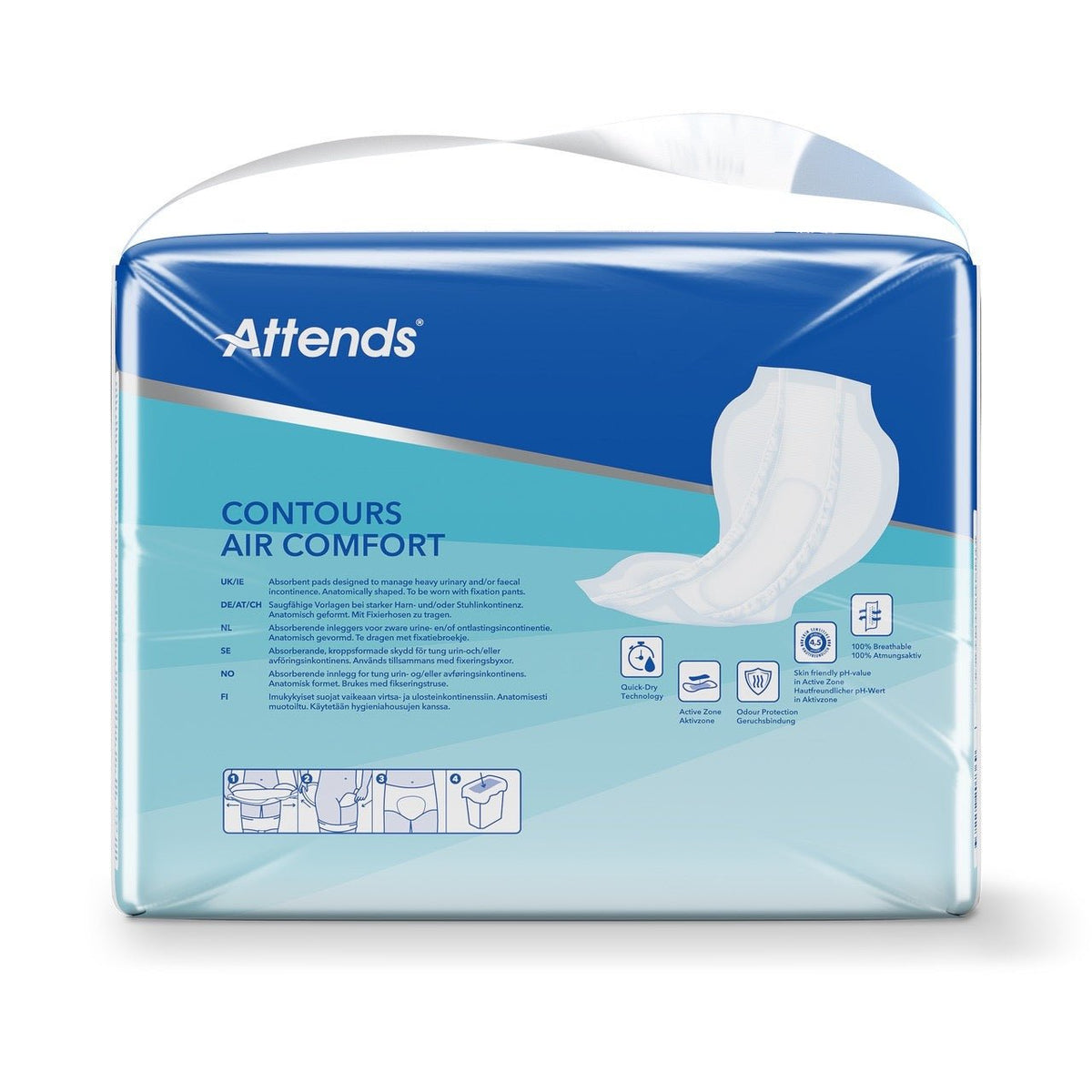 Attends Contours Air Comfort 7, Large Shaped Pads - Pack of 28 - Discount Medical