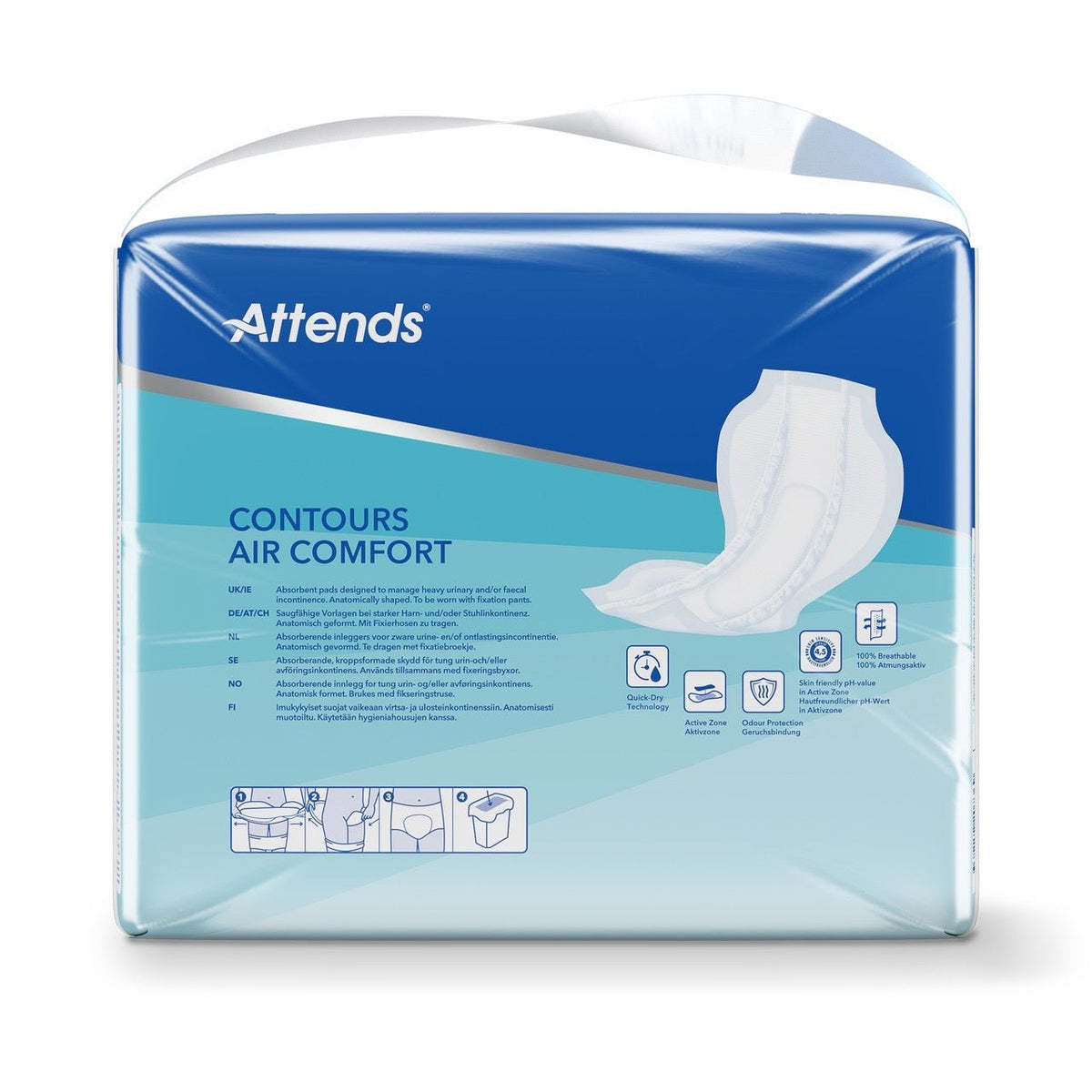 Attends Contours Air Comfort 8, Large Shaped Pads - Pack of 28 - Discount Medical