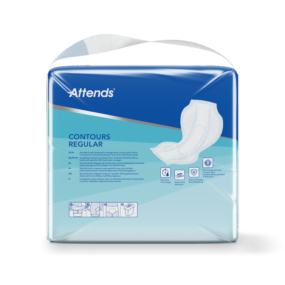 Attends Contours Regular 9, Large Shaped Pads - Pack of 28 - Discount Medical