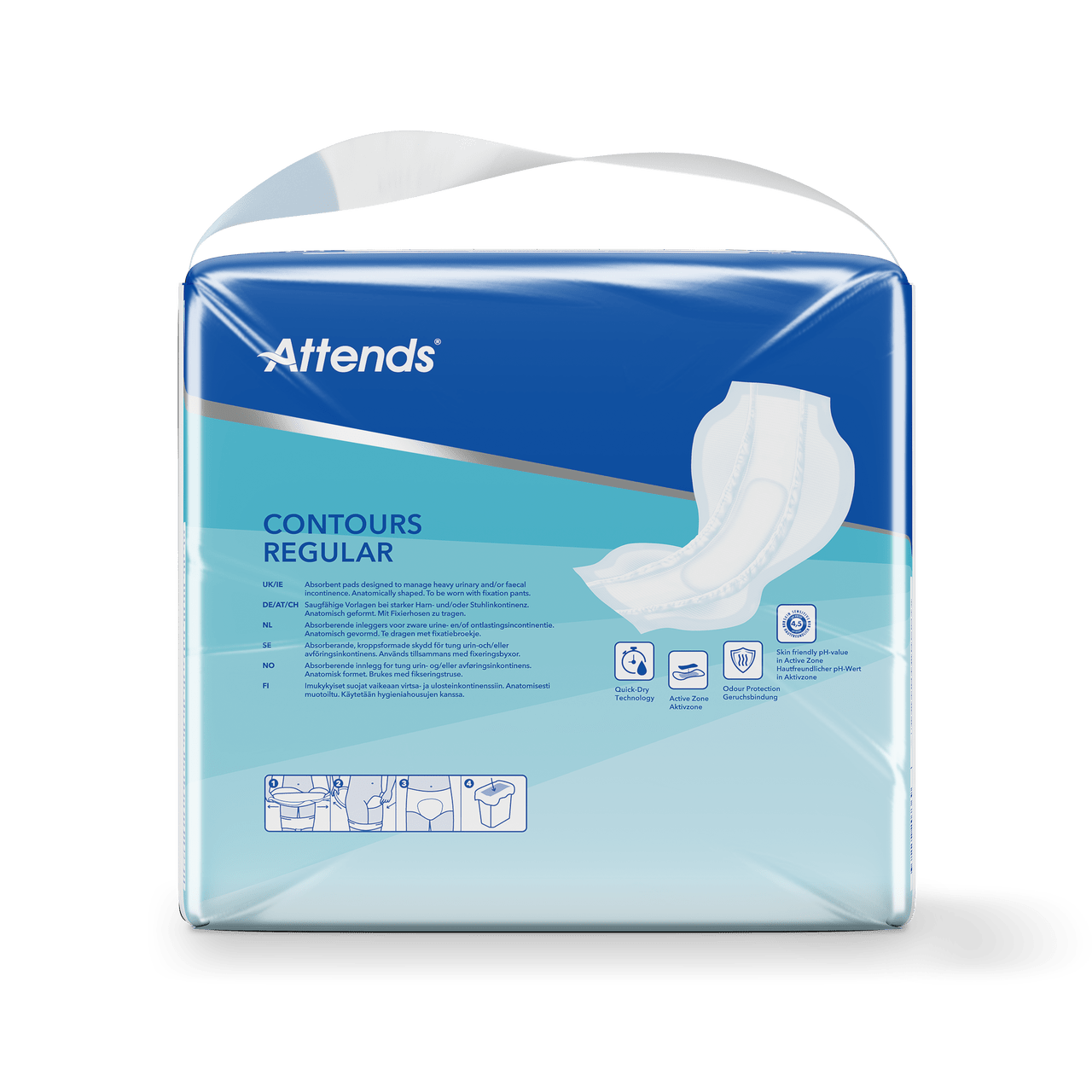 Attends Contours Regular 9, Large Shaped Pads - Pack of 28 - Discount Medical
