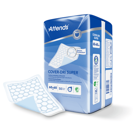 Attends Cover - Dri SUPER 60 x 60 cm Disposable Bed Pads - 50 pack - Discount Medical