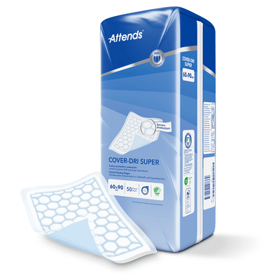 Attends Cover-Dri SUPER 60 x 90 cm Disposable Bed Pads - 50 pack
