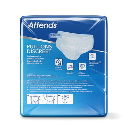 Attends Discreet Pull - Ons Discreet Underwear 3L Large - Pack of 10 - Discount Medical