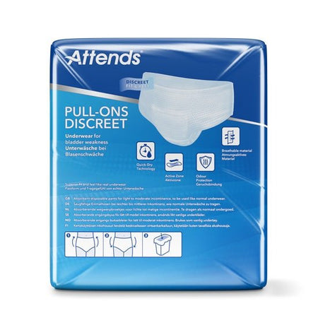 Attends Discreet Pull - Ons Discreet Underwear 3M Medium - Pack of 10 - Discount Medical