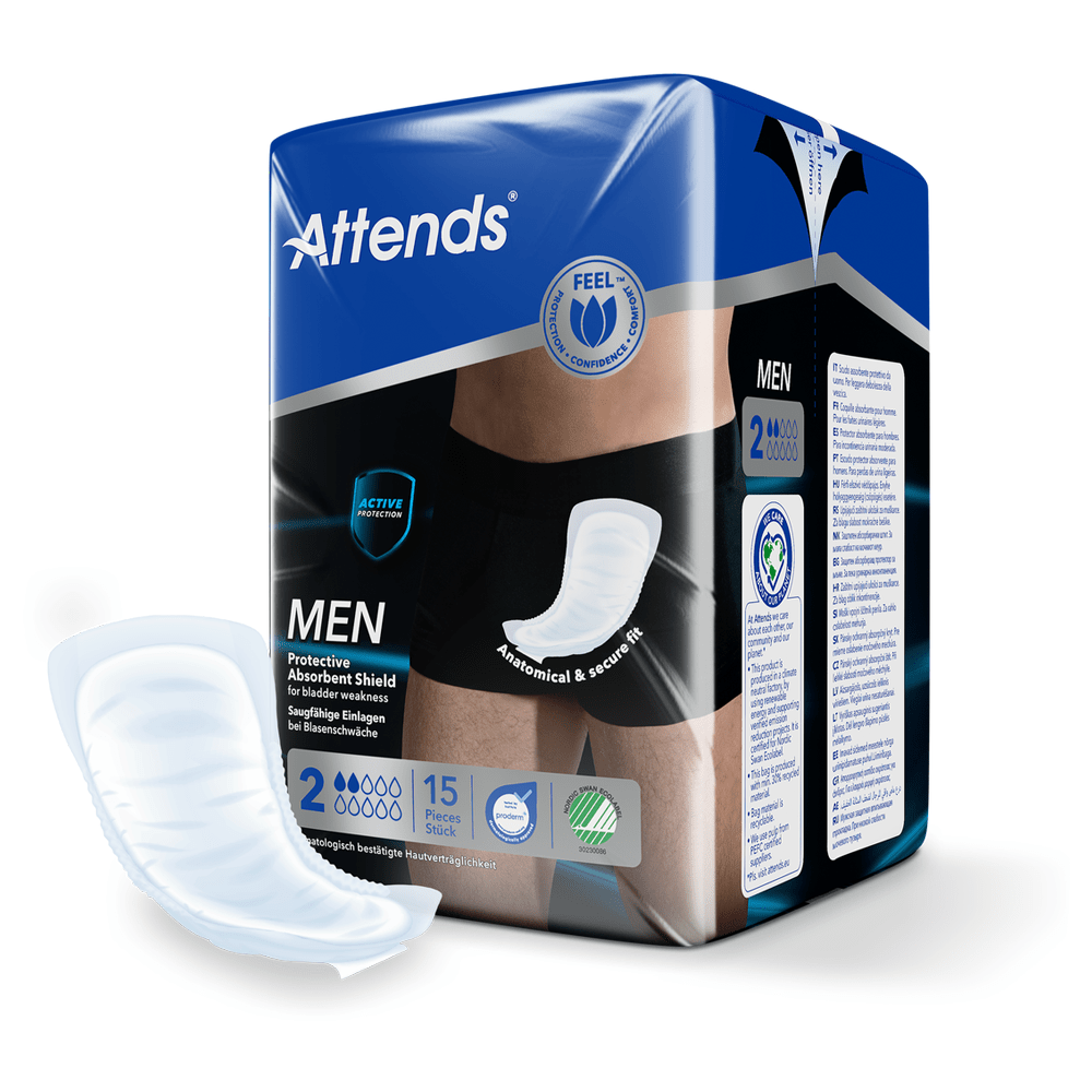 Attends Men 2 Protective Absorbent Shield - Pack of 15 - Discount Medical