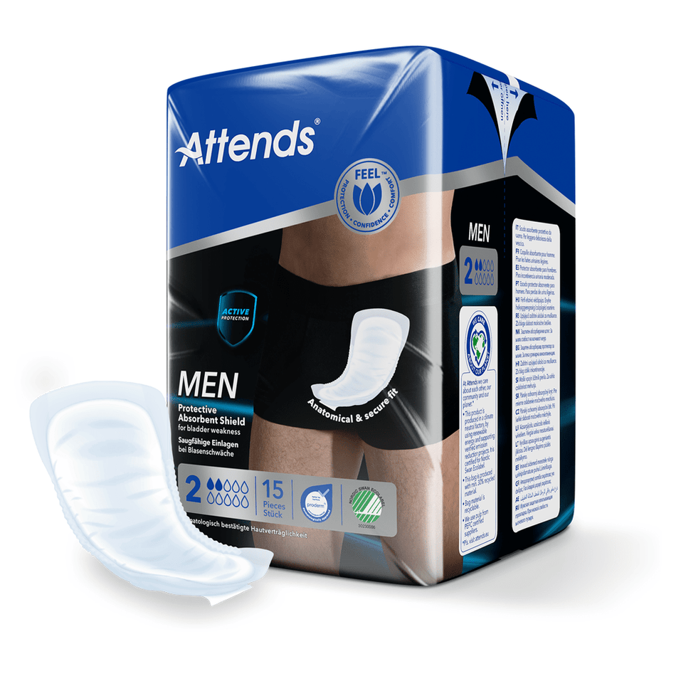 Attends Men 2 Protective Absorbent Shield - Pack of 15 - Discount Medical