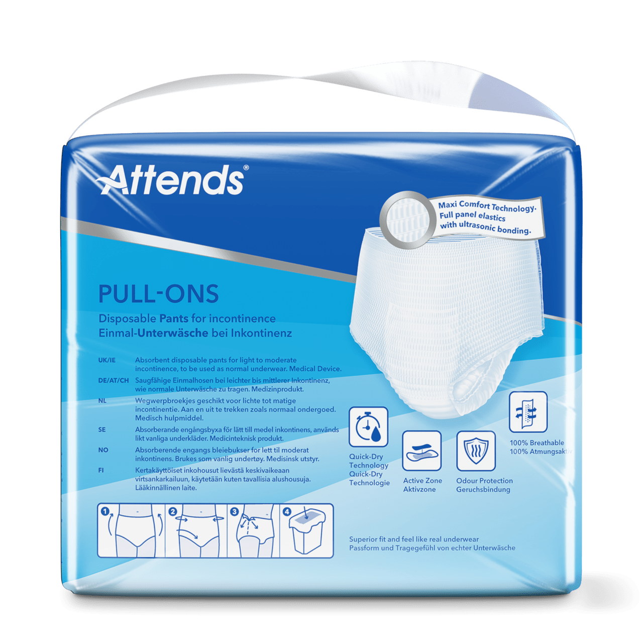 Attends Pull - Ons 6M - Pack of 18 - Discount Medical