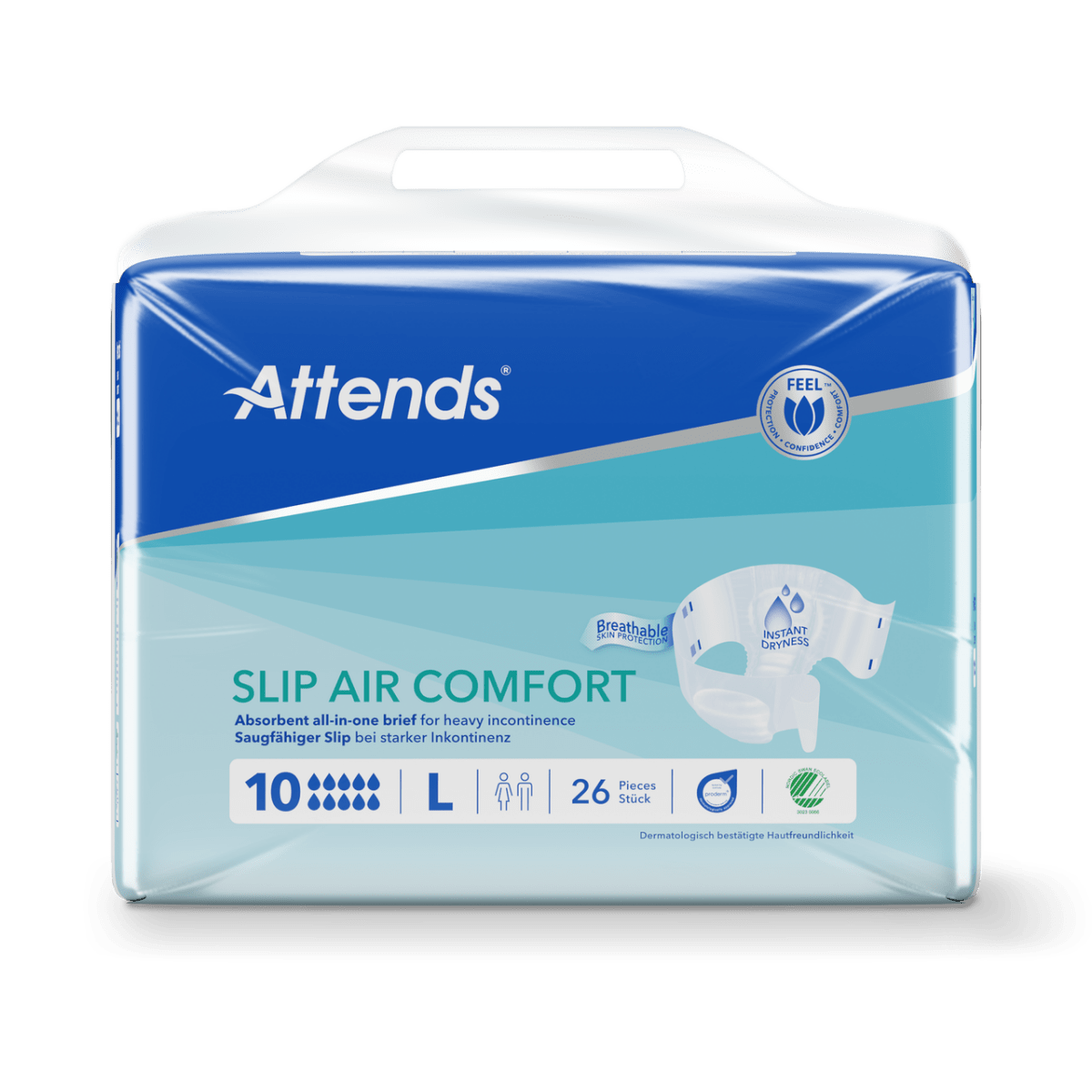 Attends Slip Air Comfort 10 Large - 26 Pack - Discount Medical