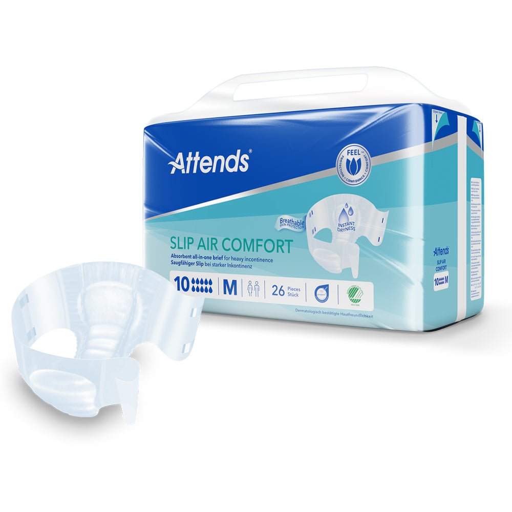 Attends Slip Air Comfort 10 Medium (2514ml) 26 Pack - Discount Medical