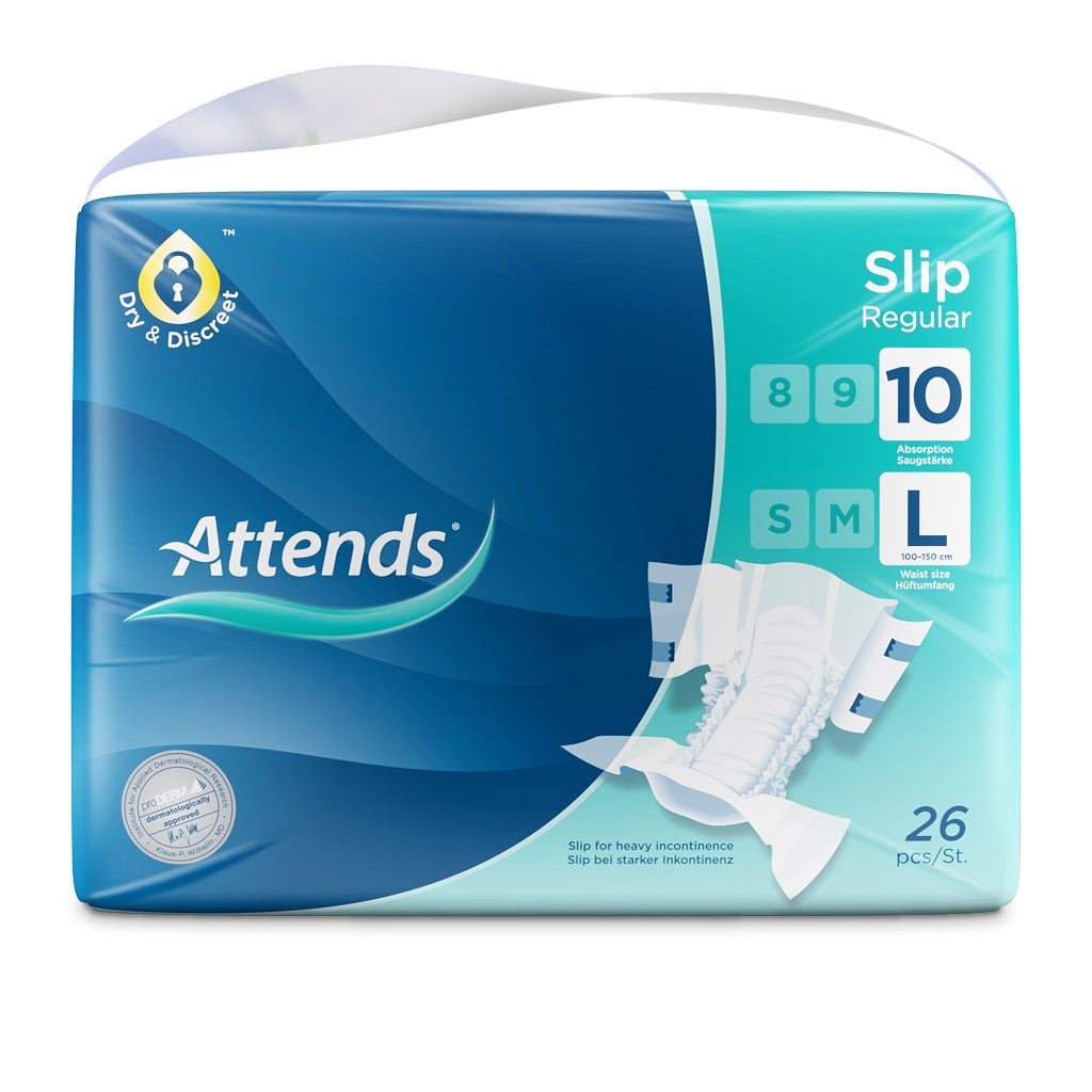 Attends Slip Regular 10 L, Large - 26 Pack - Discount Medical
