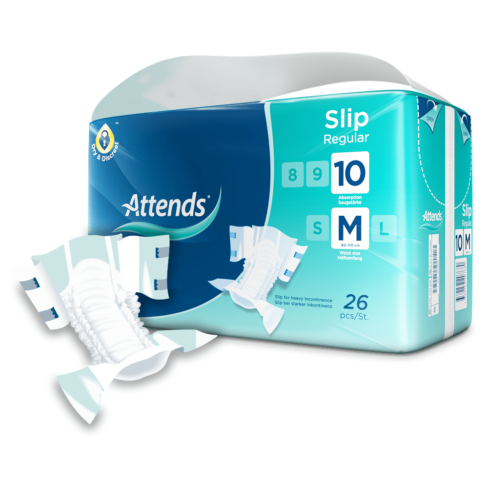 Attends Slip Regular 10 M, Medium - 26 Pack - Discount Medical