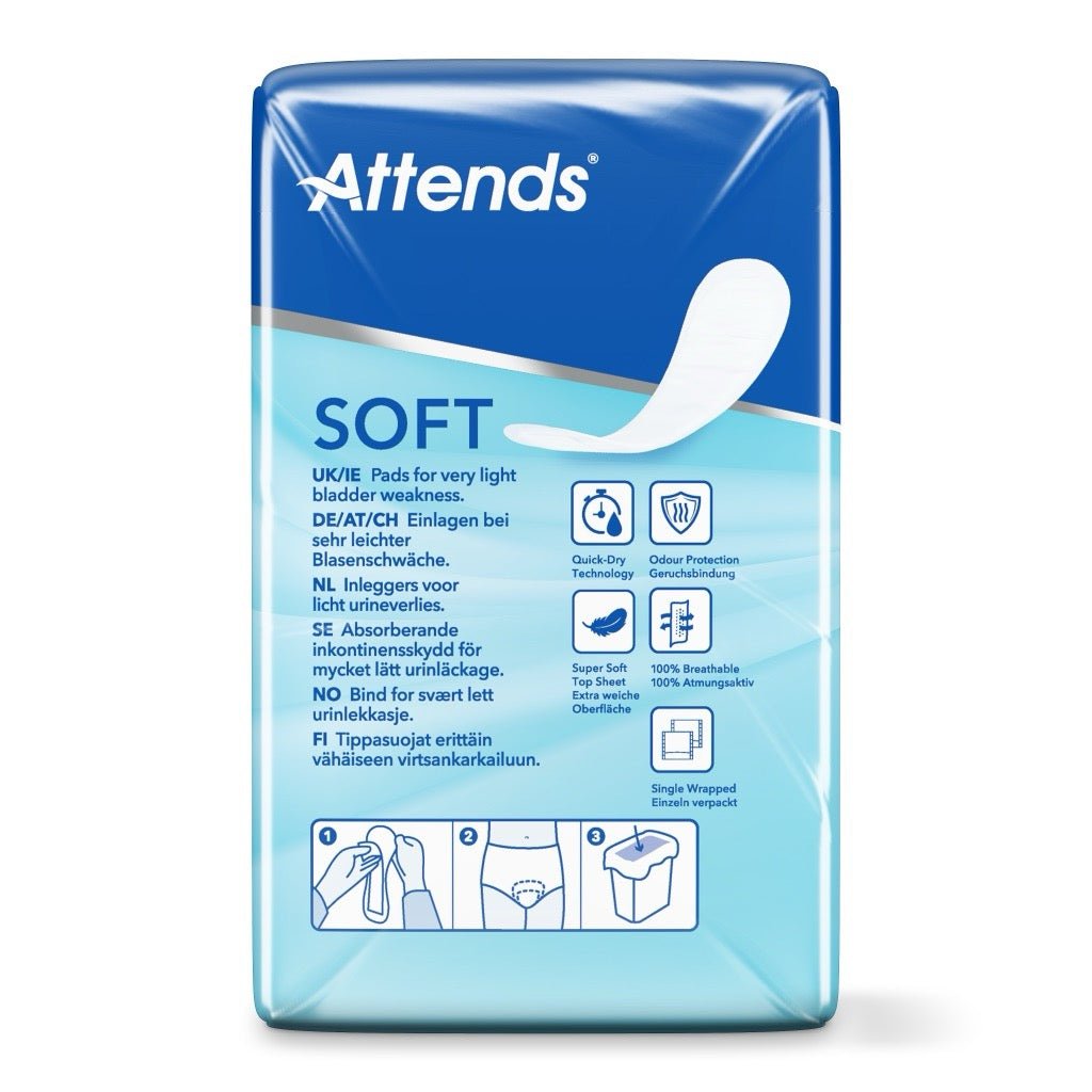 Attends Soft 1 Ladies Mini Incontinence Pads - 20 Pack - Discount Medical