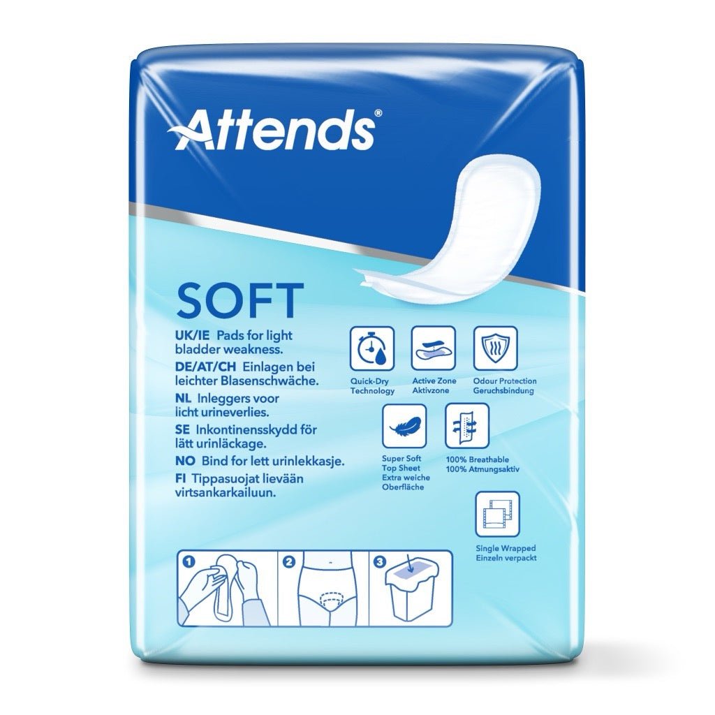 Attends Soft 2 Normal Unisex Incontinence Pads - 12 Pack - Discount Medical