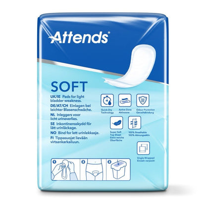 Attends Soft 2 Normal Unisex Incontinence Pads - 12 Pack - Discount Medical