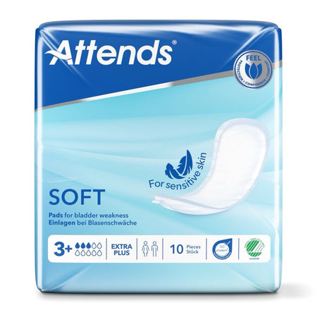 Attends Soft 3+ Extra Plus Unisex Incontinence Pads - 10 Pack - Discount Medical