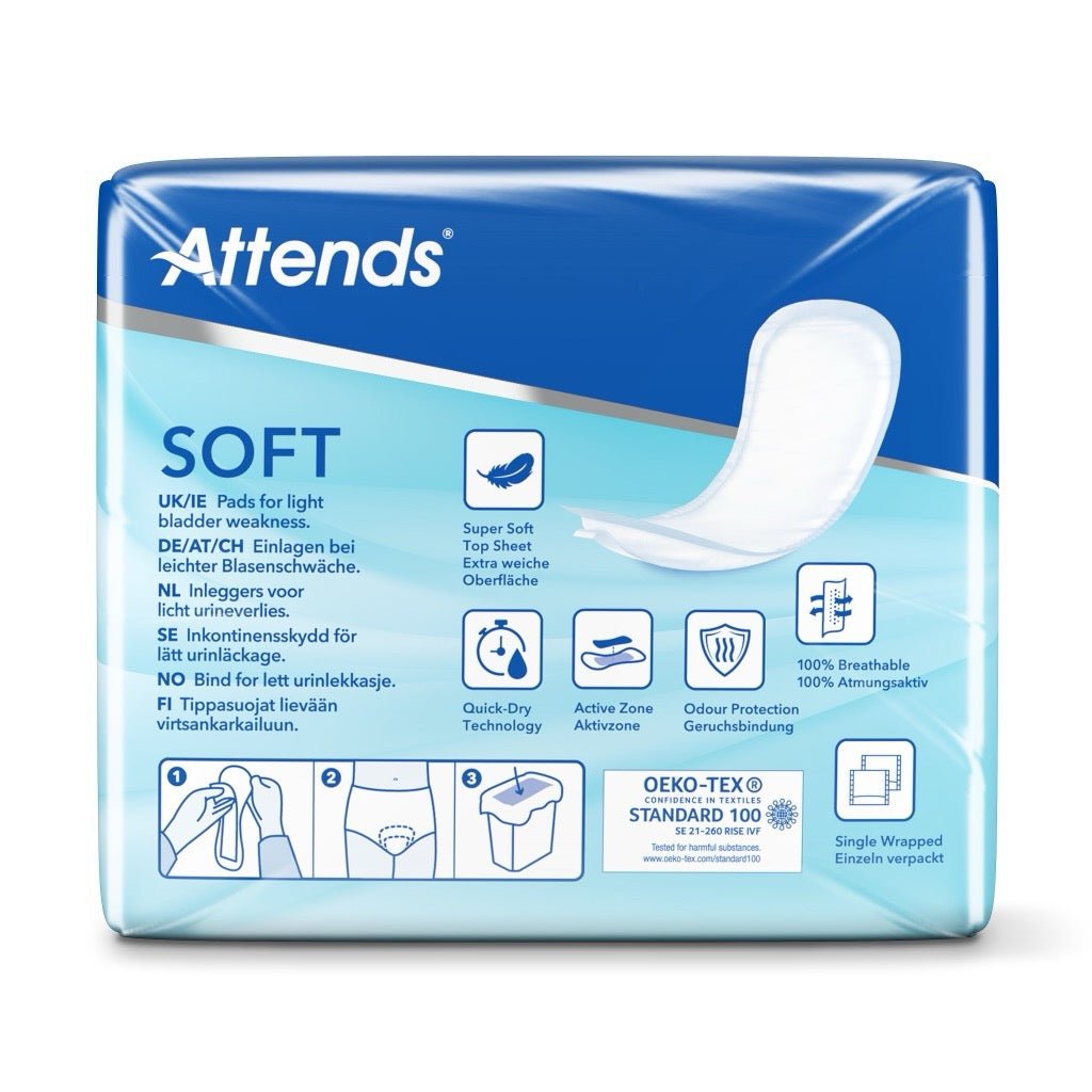 Attends Soft 3 Extra Unisex Incontinence Pads - 10 Pack - Discount Medical