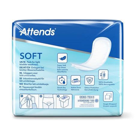 Attends Soft 3 Extra Unisex Incontinence Pads - 10 Pack - Discount Medical