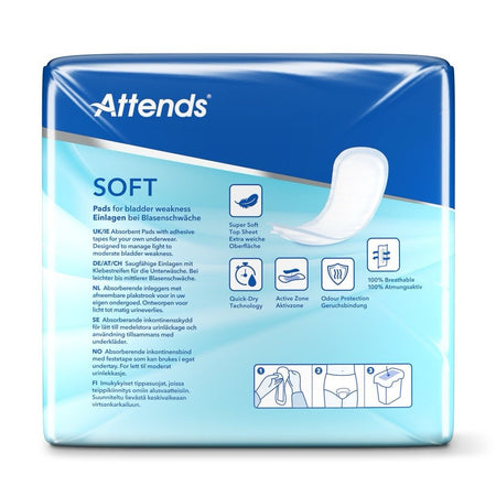 Attends Soft 4 Super Unisex Incontinence Pads - 46 Pack - Discount Medical