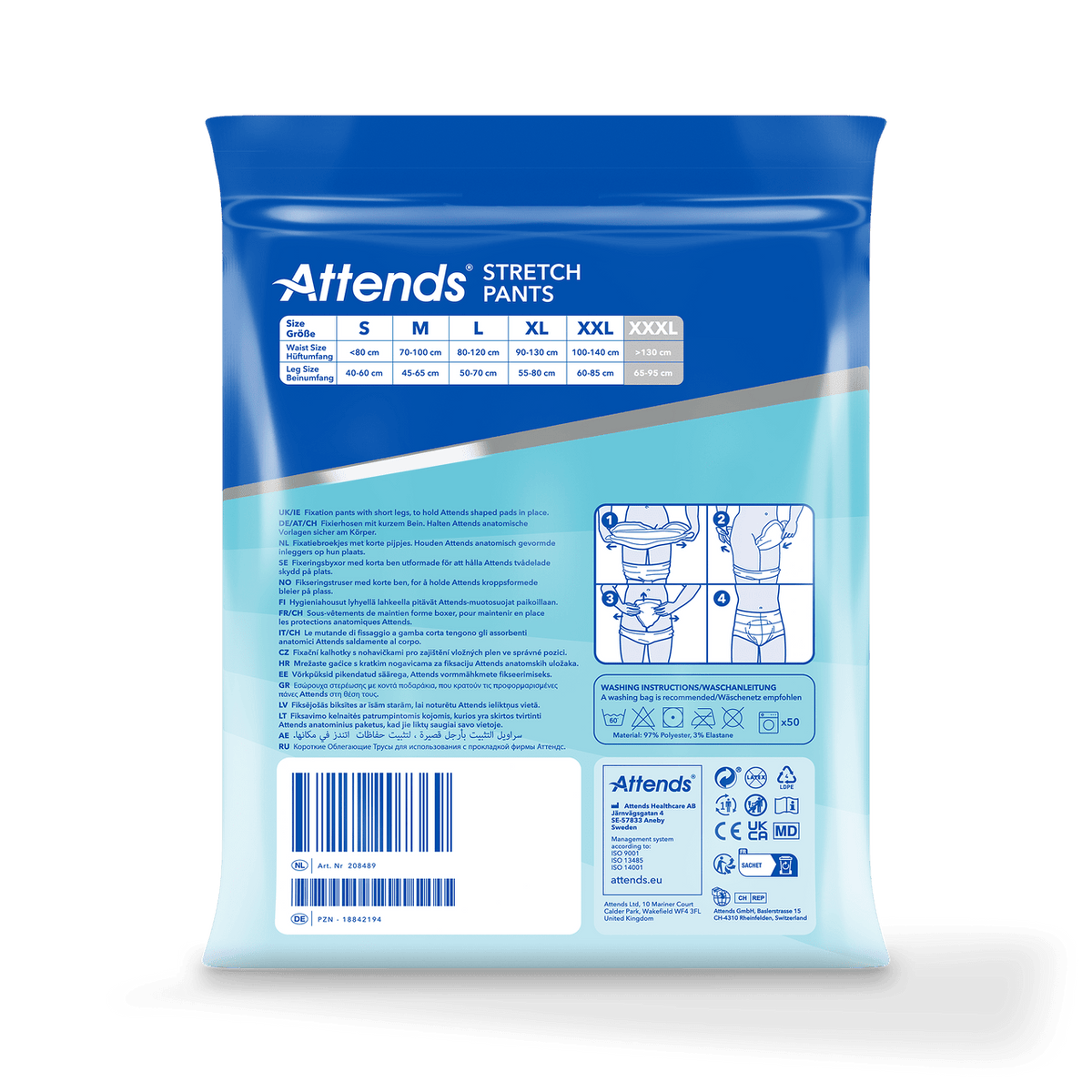 Attends Stretch Pants XXXL Washable Fixation Pants - 15 Pack - Discount Medical