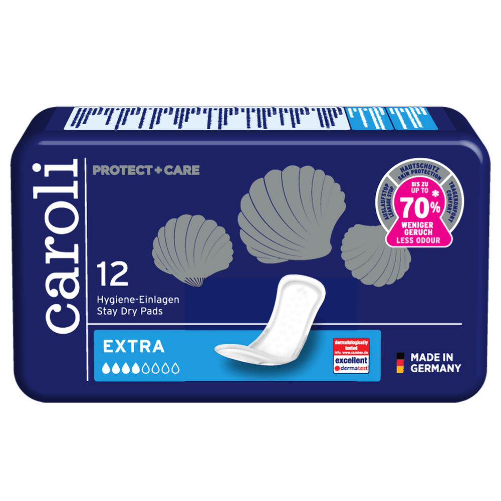 Caroli Extra Stay Dry Incontinence Pads - 12 Pack - Discount Medical