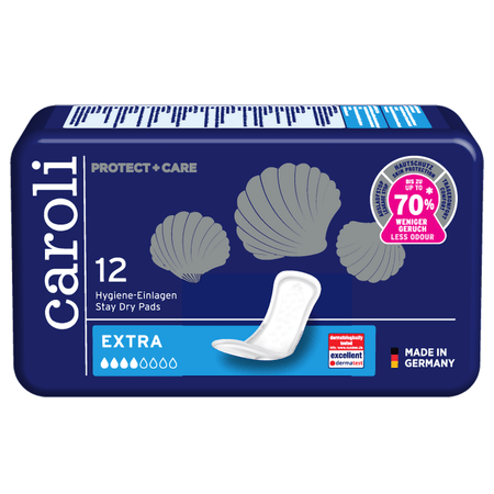 Caroli Extra Stay Dry Incontinence Pads - 12 Pack - Discount Medical