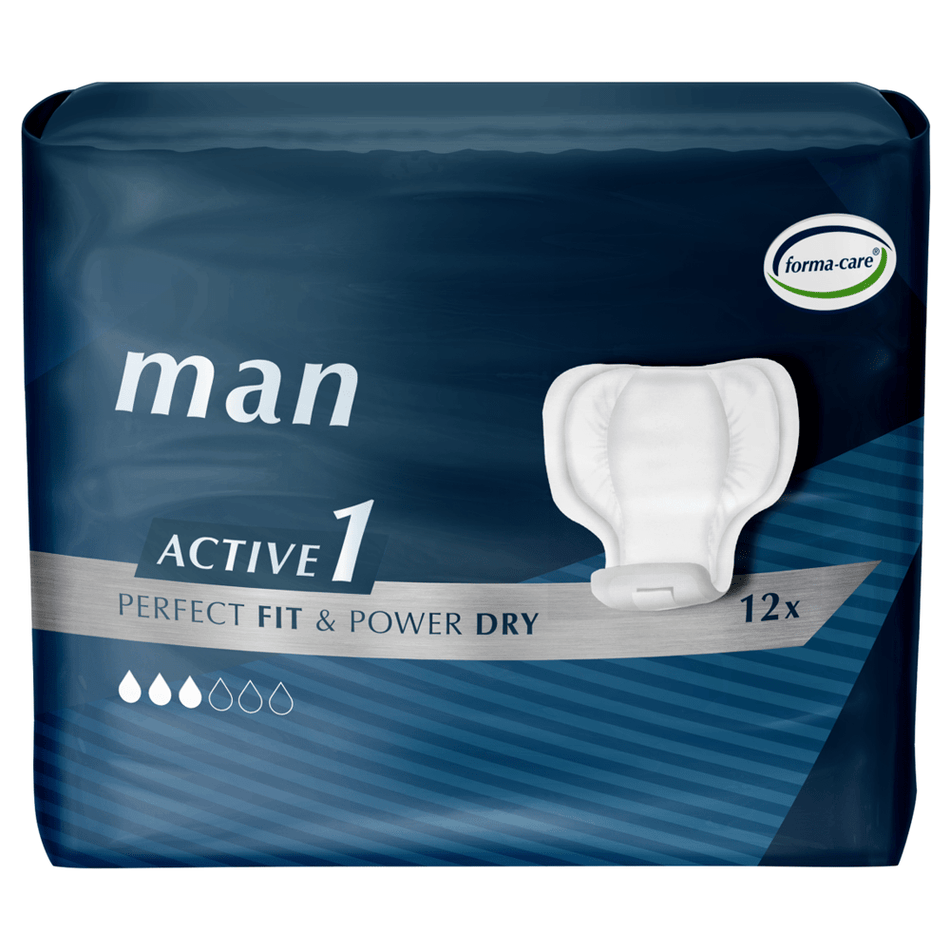 Forma - Care Man Active 1 - Pack of 12 Men's Incontinence Pads - Discount Medical
