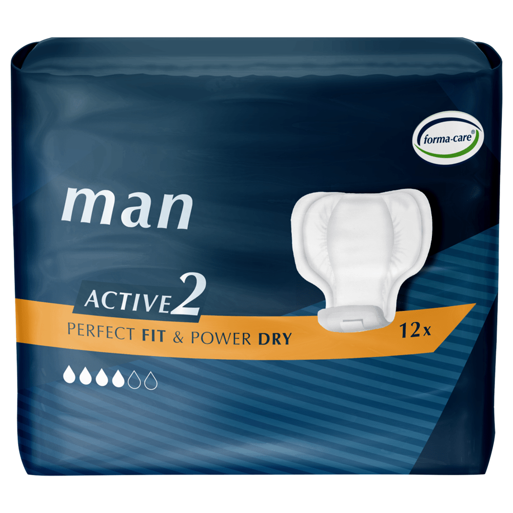 Forma - Care Man Active 2 - Pack of 12 Men's Incontinence Pads - Discount Medical
