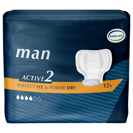 Forma - Care Man Active 2 - Pack of 12 Men's Incontinence Pads - Discount Medical