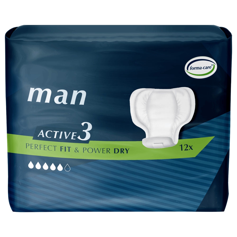 Forma - Care Man Active 3 - Pack of 12 Men's Incontinence Pads - Discount Medical