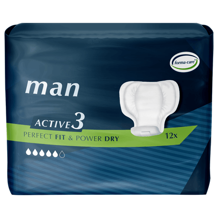 Forma - Care Man Active 3 - Pack of 12 Men's Incontinence Pads - Discount Medical